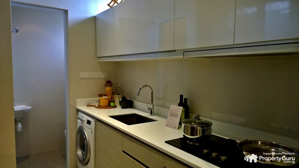 Top hung cabinets provided in the kitchen