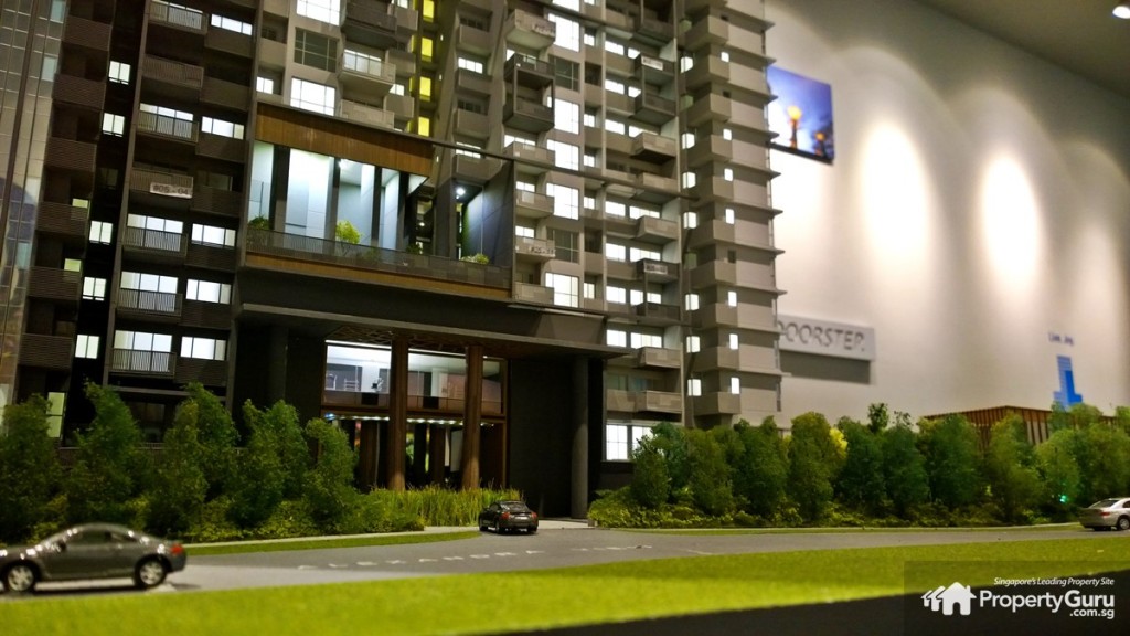 Alex Residences 3D model front lobby