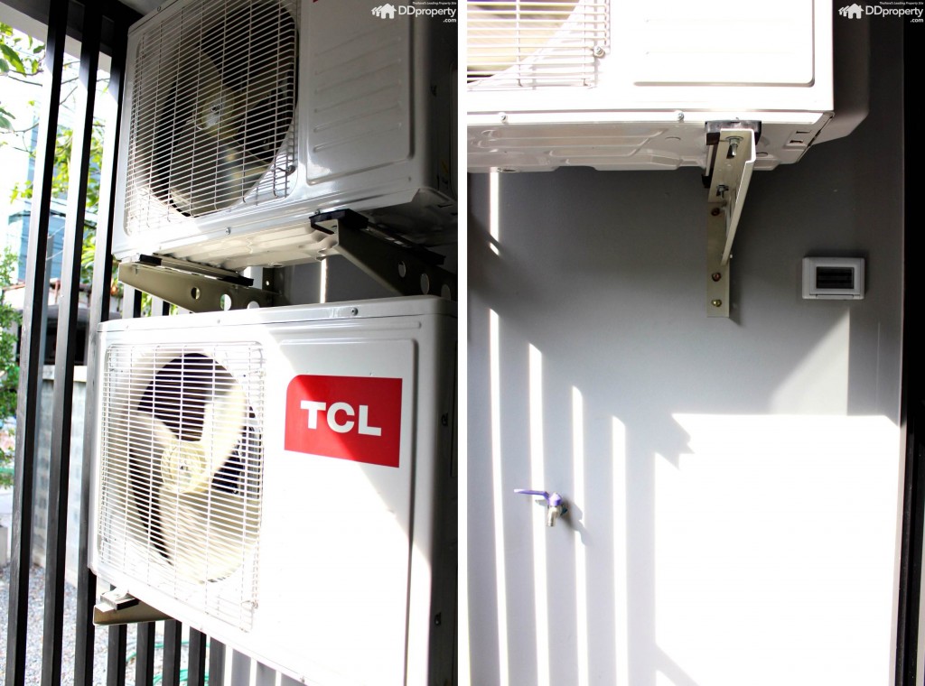 แอร์ห้องนั่งเล่น (Wall Type) 12000BTU แอร์ห้องนอน (Wall Type) 9000BTU พร้อมพื้นที่ซักล้างสามารถนำเครื่องซักผ้ามาตั้งได้เลย