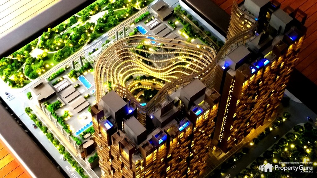 Marina One Residences 3D model aerial view