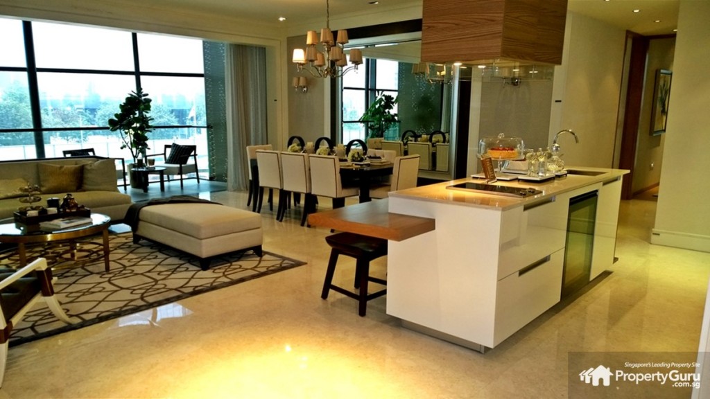 Marina One Residences 4BR living and dry cooking area