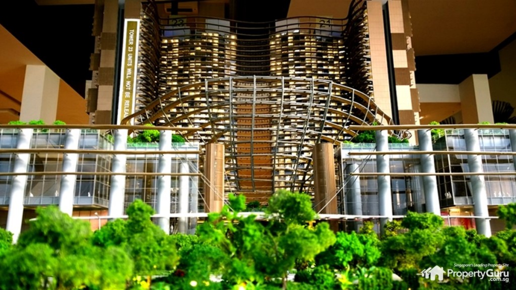 Marina One Residences facade from Central park