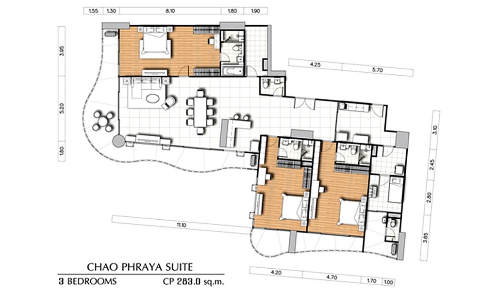Riva Plan RoomTowerA_Chao_Phraya_Suite_3bed_283-001