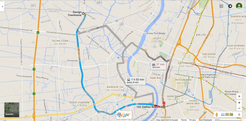 เส้นทางมายังโครงการจากแยกสาทรเหนือ