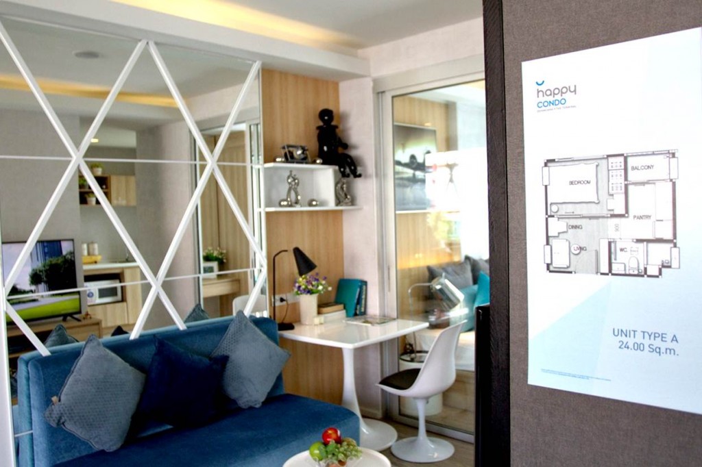 แบบห้อง Type A 1 ห้องนอน 1 ห้องน้ำ 24.00 ตารางเมตร