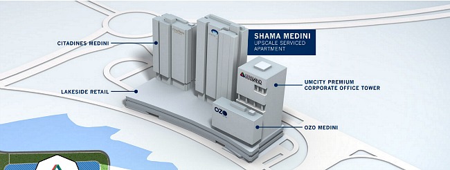 The masterplan of UMCity Medini Lake (Source: UMLand)