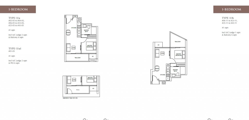 Source: Commonwealth Towers e-brochure (1-bedroom layout)