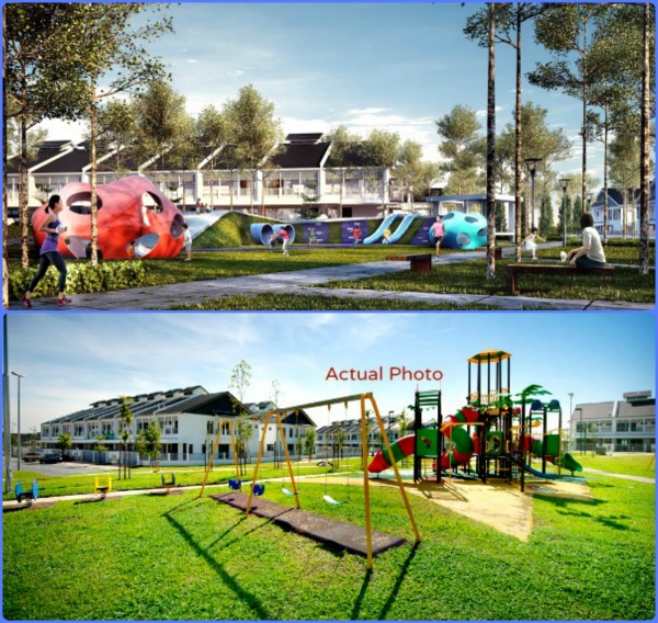 All around the developmhildren's Playgrounds built into it