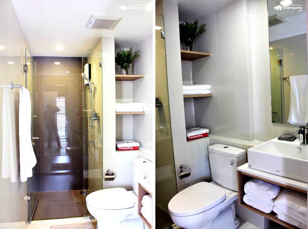 ภายในห้องน้ำแยกส่วนเปียกแห้งอย่างชัดเจน พร้อมพัดลมระบายอากาศ