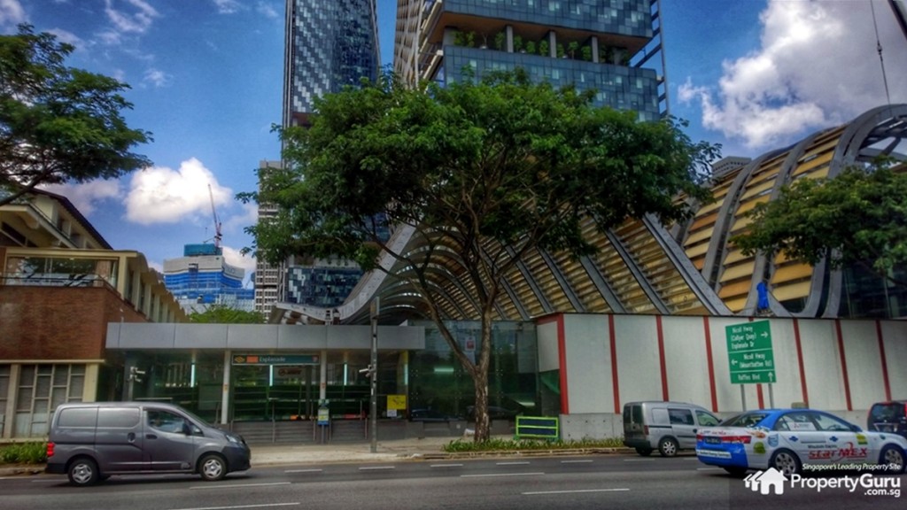 New entrance/exit for Esplanade MRT station, behind South Beach Residences