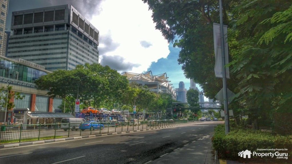 Suntec City from Nicoll Highway bus stop