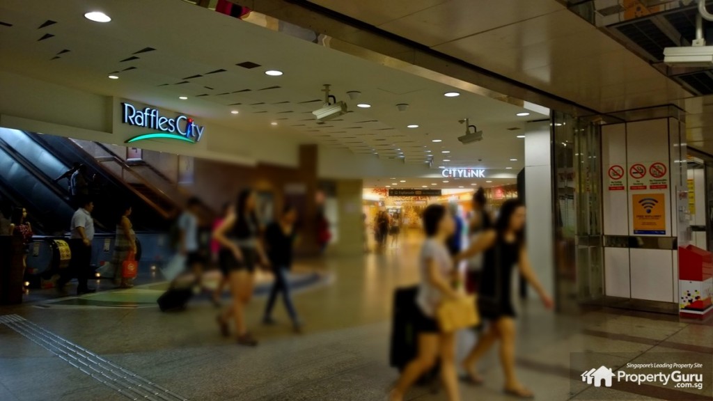 Raffles City and City Link at City Hall MRT Station