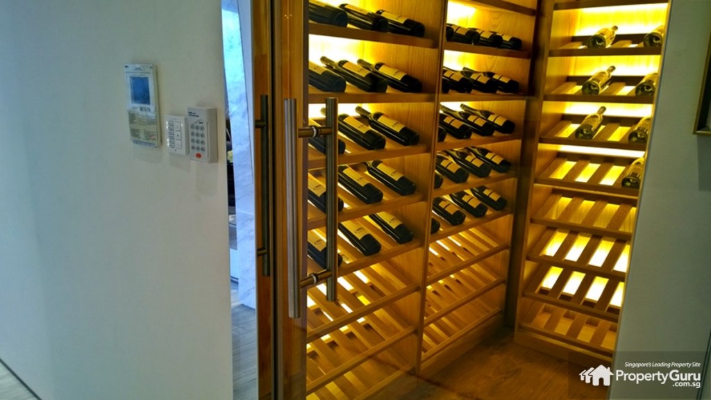 Powder room turned wine cellar