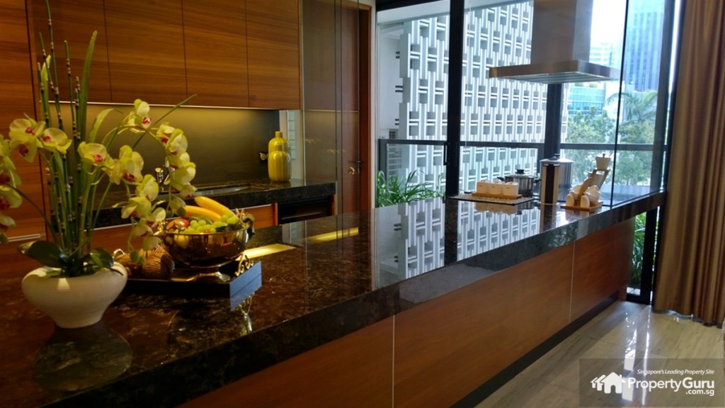 The kitchen has every appliance needed. The long preparation table makes it doubly easy to host parties