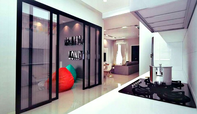 A view of what can be done to the 4th room downstairs next to the kitchen