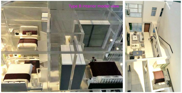 Type B view of interior of model