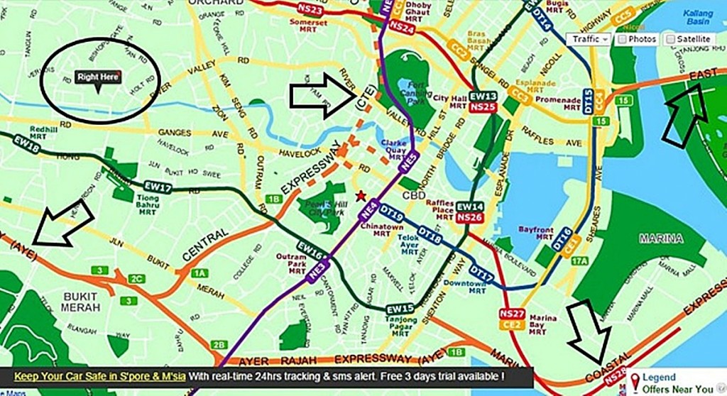 location, bukit merah, tanglin, expressways, nearby