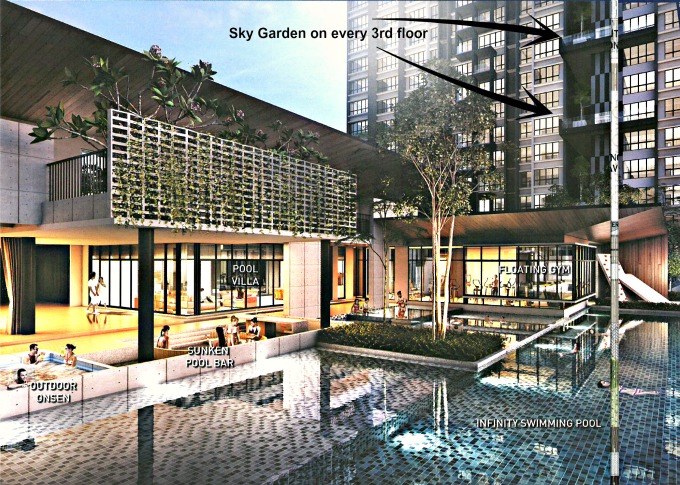 Here is what the Pool Villa looks like. There is a sunken pool bar, Infinity Swimming Pool, Onsen Spa (hot and cold) and many others