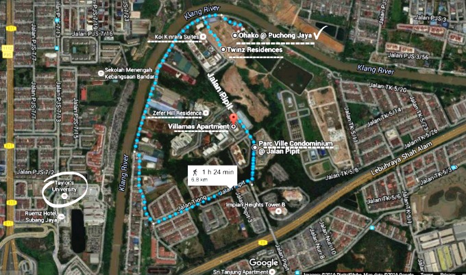 Actually there are more than half a dozen similar lifestyle condomiuniums and apartments located within the end section of Jalan Pipit where O’Hako is located. The map doesn’t show all of them course