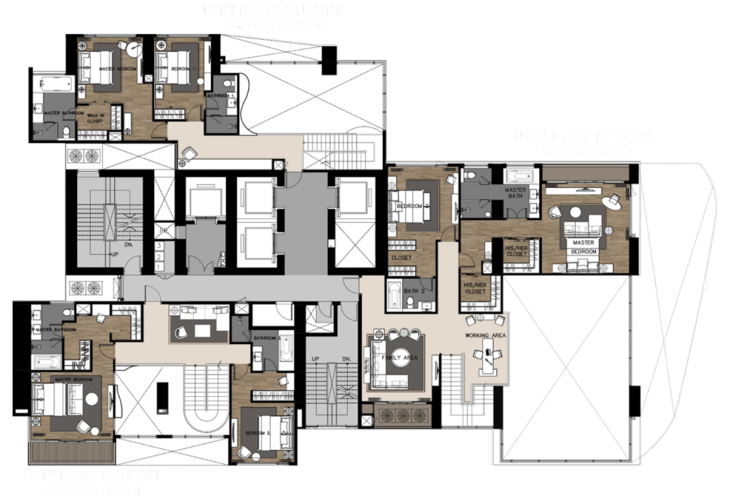 ชั้นนี้จะเป็นชั้นบนของห้อง penthouse duplex จากชั้น 54
