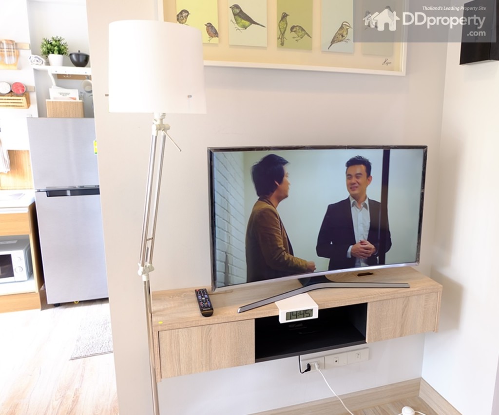 ให้สามารถจัดวางทีวีขนาด 32-43 นิ้วได้จะพอดีกับระดับสายตาในจุดนี้ สำหรับเครื่องใช้ไฟฟ้าทางโครงการไม่ได้แถมให้ เนื่องจากขึ้นอยู่กับความชอบส่วนตัวของผู้อาศัย 