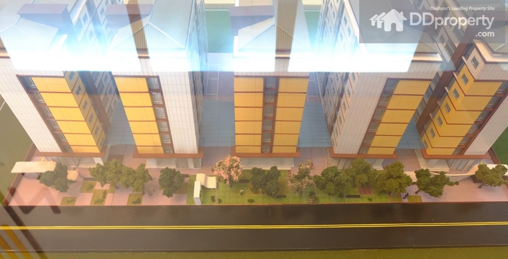 ทิศใต้โครงการจะเป็นพื้นที่ส่วนกลาง โดยจะนำสวนสไตล์ญี่ปุ่นเข้ามาตกแต่ง