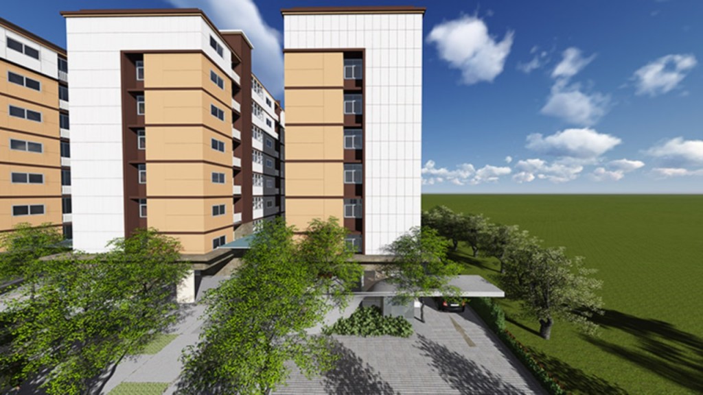 ระยะห่างระหว่างช่วงตึกที่ไม่แคบจนเกินไปสำหรับโครงการที่มีถึง 5 อาคาร