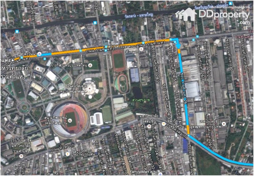 เลี้ยวขวาเข้าสู่ซอยรามคำแหง 26 