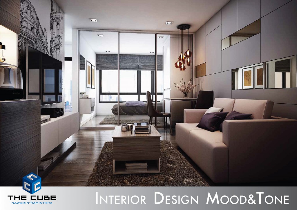 ภาพประกอบของห้องตัวอย่าง แบบ 1 ห้องนอน Type C ขนาด 28 ตร.ม.