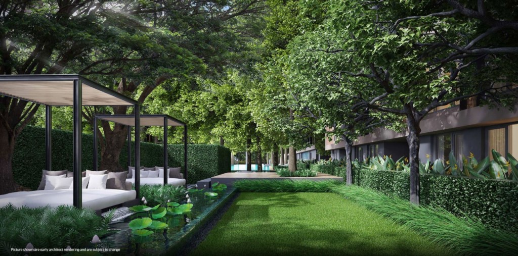 สวนสไตล์เซ็น ณ พื้นที่ส่วนกลาง