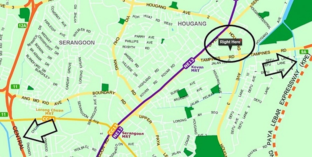 kovan, nearby, expressways, condo
