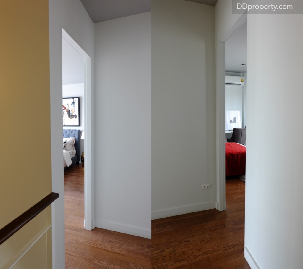 ชั้น 4 มีอีก 2 ห้องนอน ความสูงจรดเพดานทั้งชั้นจะอยู่ที่ 2.6 เมตร/ พื้นทางเดินปูด้วย  engineered wood เช่นกัน