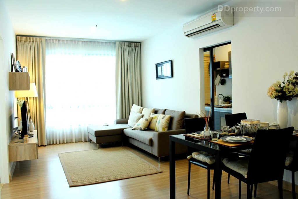 มุมมองภายในห้องตัวอย่างแบบ 2 ห้องนอน 2 ห้องน้ำ ขนาด 62.23 ตร.ม.