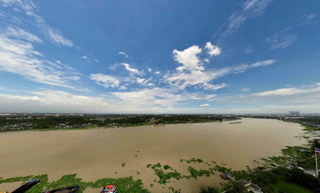 วิวทิศเหนือของโครงการหันไปทางโค้งน้ำบริเวณวัดกลางเกร็ด