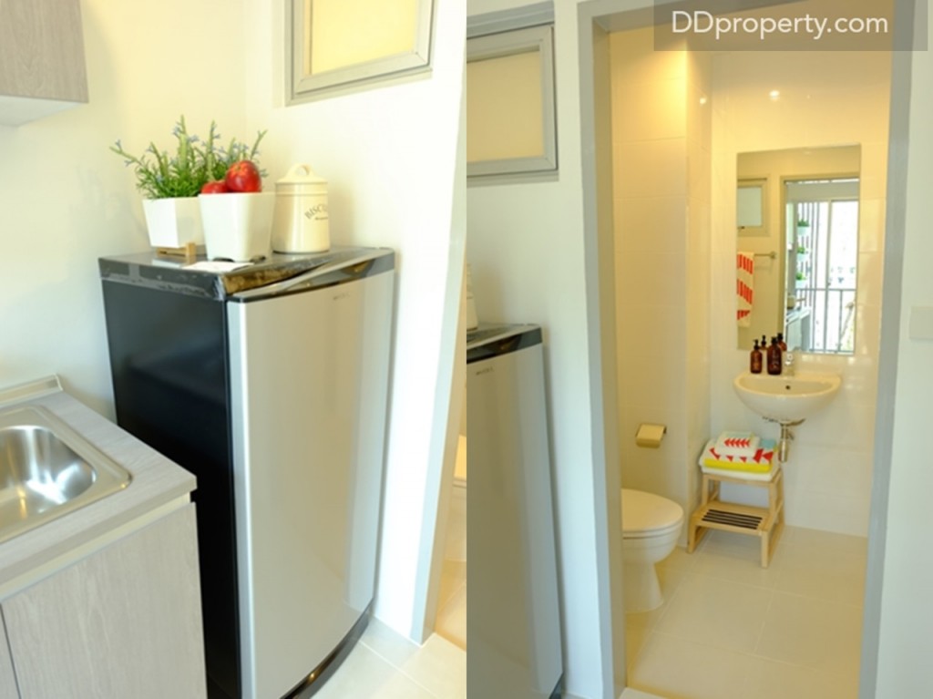 พื้นที่หน้าห้องน้ำมีพื้นที่สามารถวางตู้เย็นได้