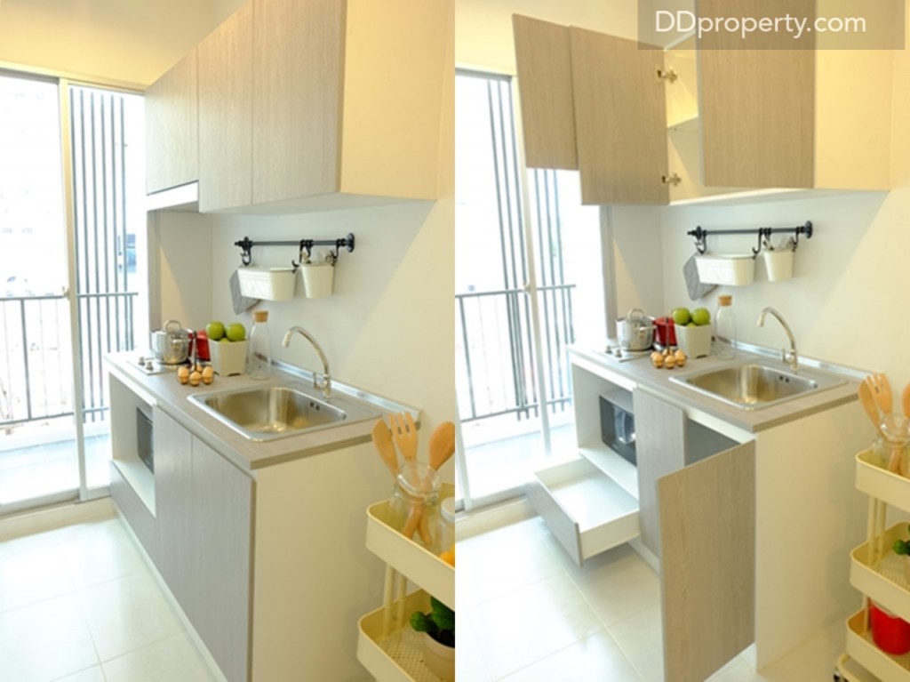 งานบิลท์อินที่ติดตั้งให้ ณ โซนครัว ทั้งตู้บนและล่าง