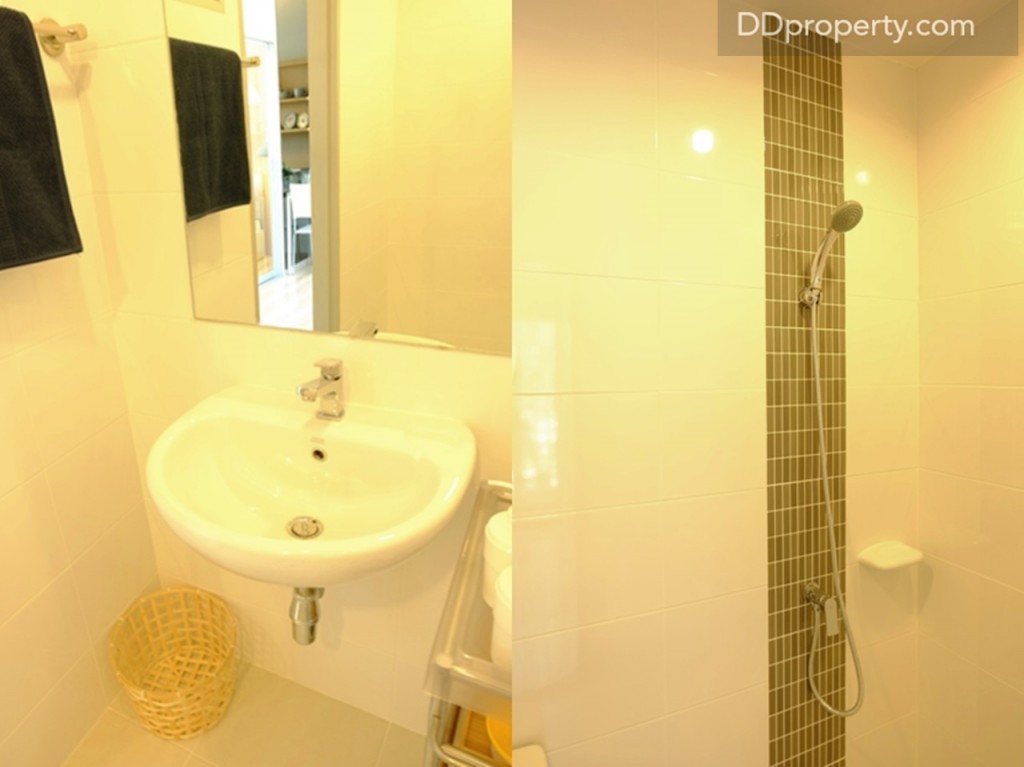 อ่างล้างหน้าและฝักบัวที่ทางโครงการแถมให้เป็นแบรนด์ American Standard เช่นเดียวกัน