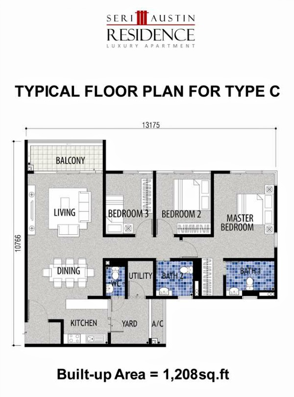Seri Austin Type C Floor Plan