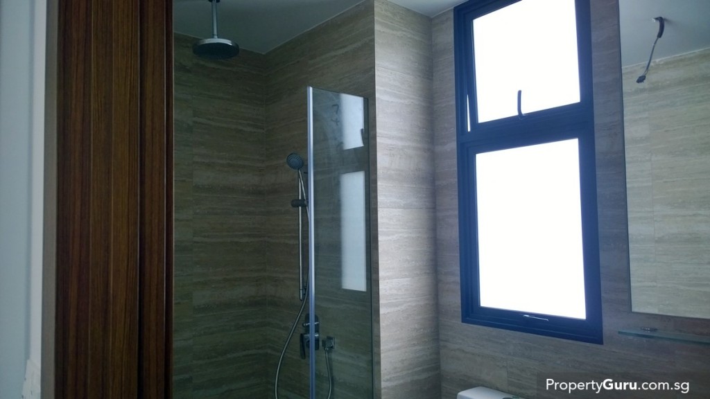 penthouse bathroom with rain shower