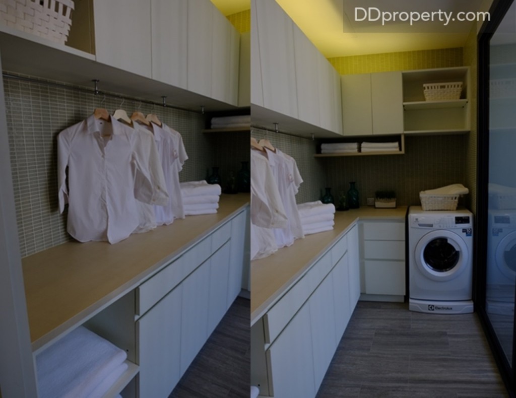 ห้องฝั่งตรงข้ามห้องโฮมเธียเตอร์คือห้องสำหรับซัก-รีด