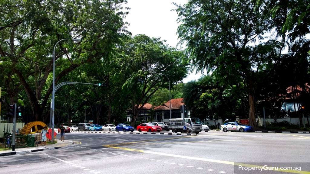Traffic junction in front of The Scotts Tower