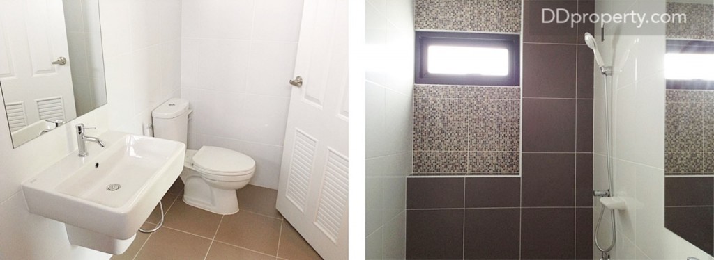 ห้องน้ำในห้องนอนใหญ่มีทั้งส่วนเปียก และแห้ง ถือว่ามีขนาดกว้าง แต่ช่องระบายอากาศอาจจะกระทัดรัดไปสักหน่อย