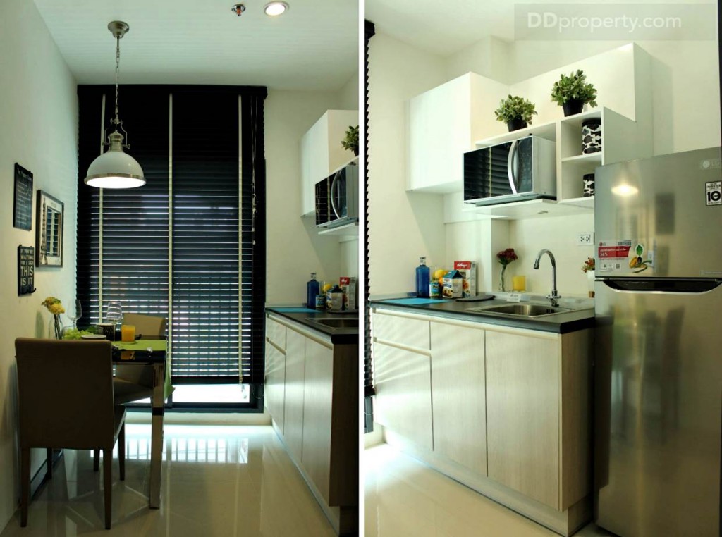 พื้นที่ห้องครัวกว้าง 1.5 x 3 เมตรโดยประมาณ ไม่แคบและไม่กว้างจนเกินไป กำลังคล่องตัวในการใช้งานจริง