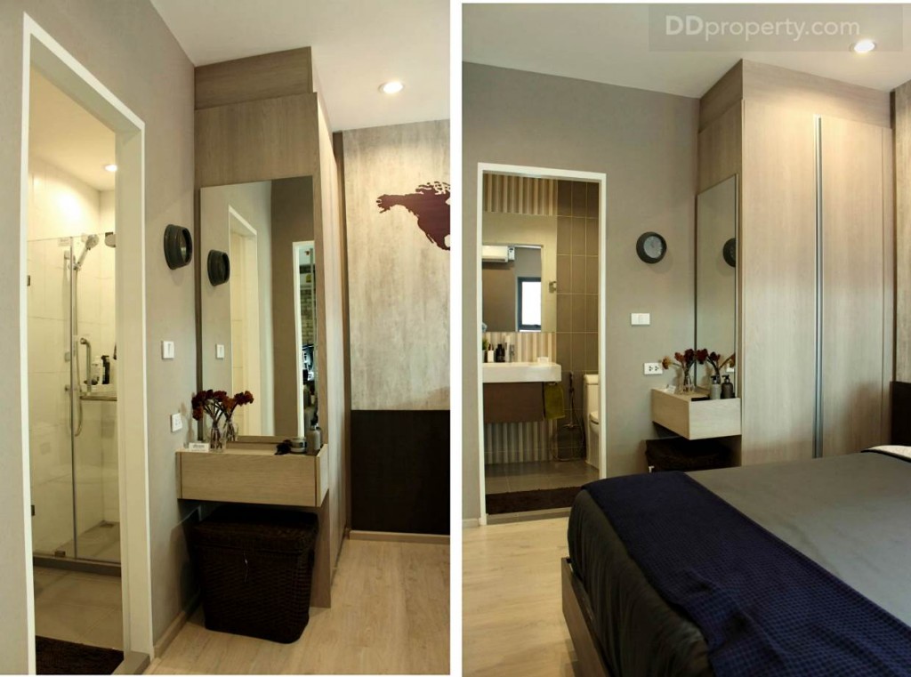 ภายในห้องนอนจะมีห้องน้ำในตัวด้านซ้ายมือ แต่ถ้าใครพาเพื่อนมาห้องก็ต้องเดินเข้าเดินออกกันให้วุ่น ไม่ค่อยส่วนตัวเท่าไหร่