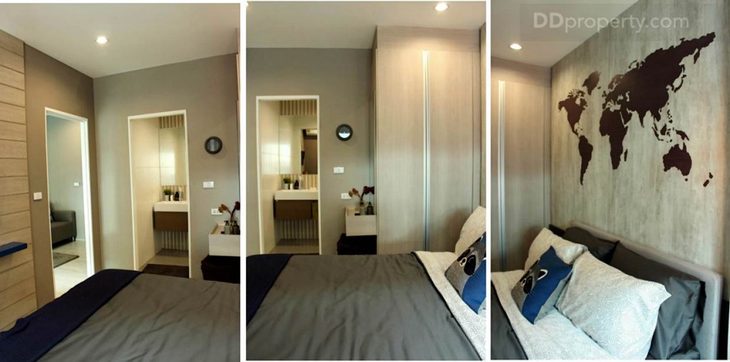 ด้วยความสูงของห้องที่ 2.6 ม. ทำให้ภายในห้องดูโปร่ง ไม่รู้สึกอึดอัด อีกทั้งการที่ตู้เสื้อผ้าบิลท์อินเป็นแนวดิ่ง สูงติดกับเพดานแบบ 2 ห้องนอน Type CM ขนาด 48 ตร.ม
