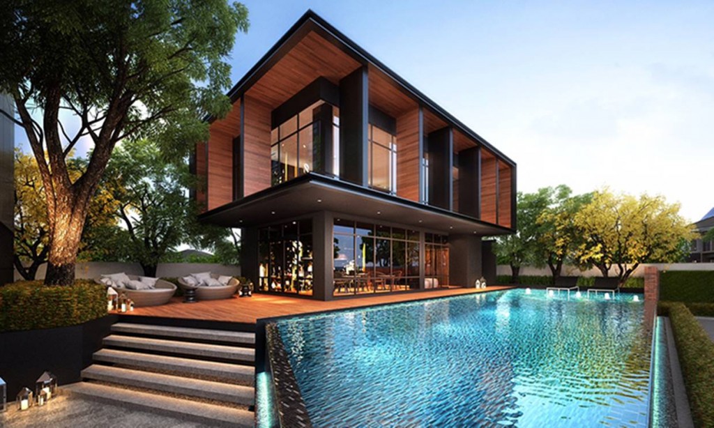 ภาพจำลอง คลับเฮ้าส์กับสระว่ายน้ำ และ Coffee Gallery (ร้านกาแฟ) รวมไปถึงห้องฟิตเนส พร้อมอุปกรณ์มาตรฐาน บริเวณชั้น 2