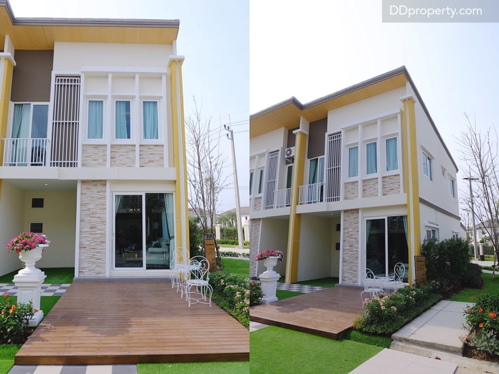 ดีไซน์ของตัวบ้านจะเหมือนกับแบบ Amber สิ่งที่แตกต่างกันคือพื้นที่ใช้สอยและ layout ของชั้น 2