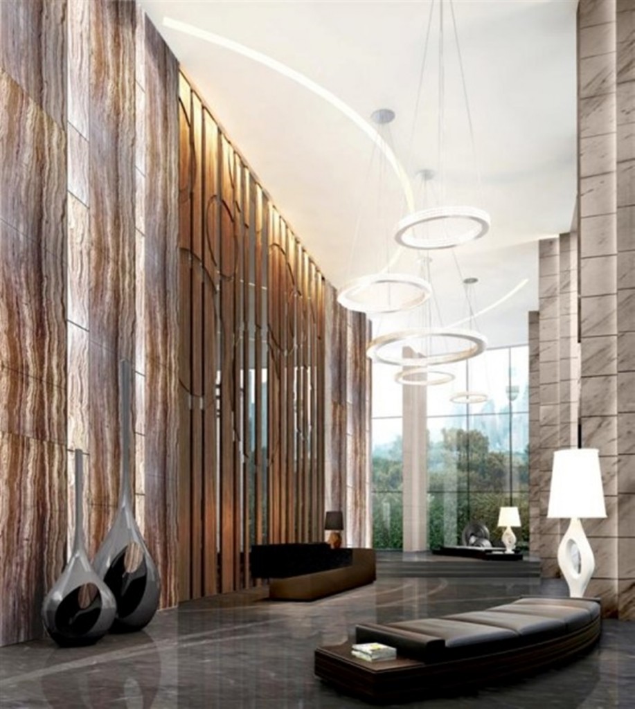 ภาพ 3D ของ Lobby ที่เป็นแบบ double volume 8 – 10 เมตรโดยประมาณ