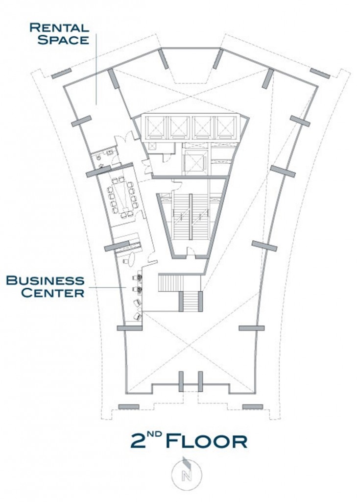 ชั้น 2 สำนักงานนิติบุคคล และห้องประชุม แปลนอาคารชั้น 2 ซึ่งจะเป็นส่วนของสำนักงานนิติบุคคล และพื้นที่เช่าของร้านค้าบริการ