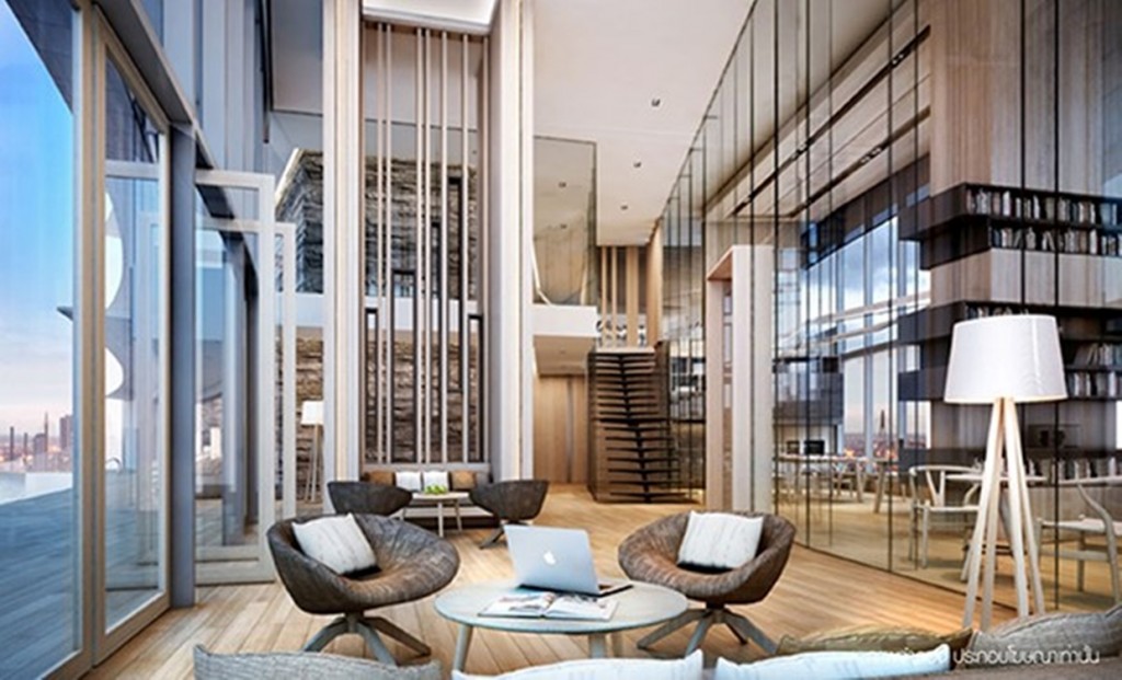 สกาย เลาจน์ แบบ Double ceiling และส่วนสันทนาการ ห้องอเนกประสงค์ ฯลฯ